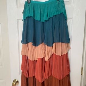 Long ruffle skirt